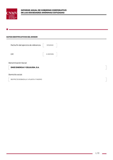 Miniature ENCE Energía y Celulosa Rapport annuel 2020