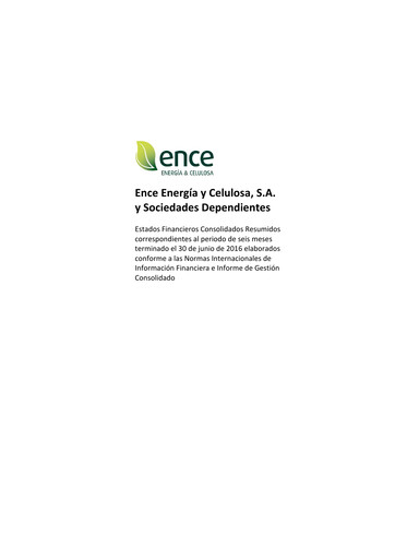 Miniature ENCE Energía y Celulosa Rapport semestriel 2016-h1