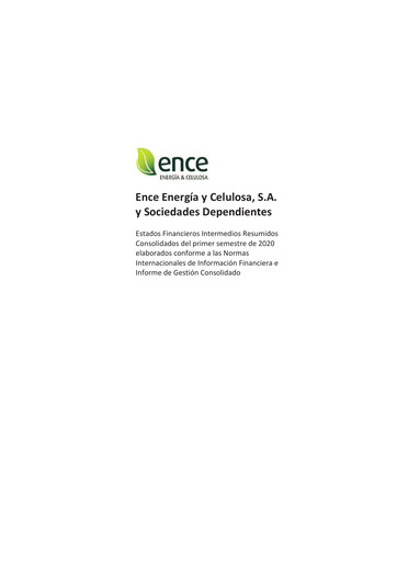 Miniature ENCE Energía y Celulosa Rapport semestriel 2020-h1