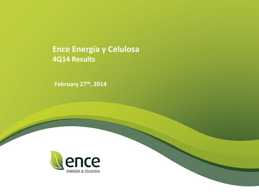 Thumbnail ENCE Energía y Celulosa Quarterly Report 2014-q4