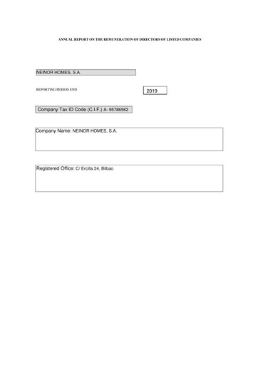 Thumbnail Neinor Homes Annual Report 2019