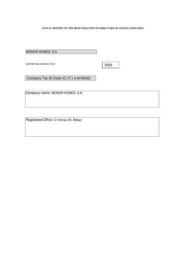 Thumbnail Neinor Homes Annual Report 2023