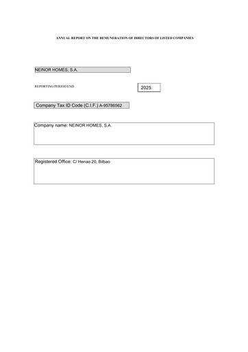 Thumbnail Neinor Homes Annual Report 2025