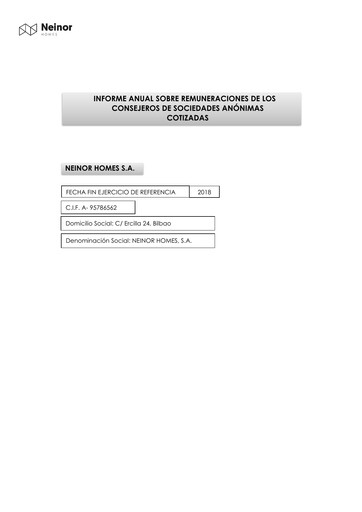 Thumbnail Neinor Homes Annual Report 2018