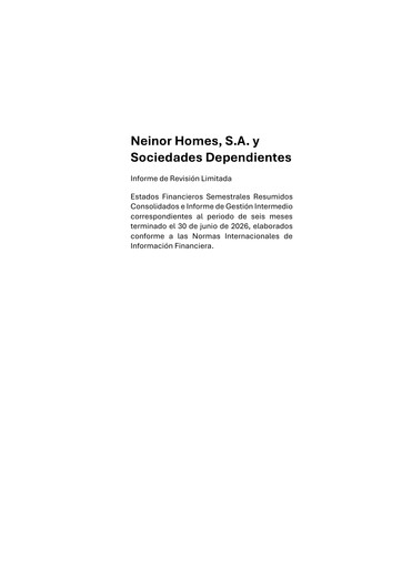 Miniature Neinor Homes Rapport semestriel 2026-h1