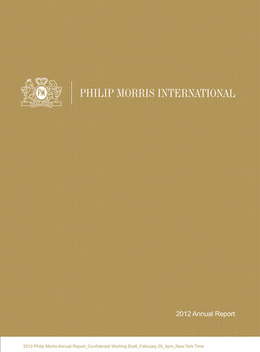 Thumbnail Philip Morris International Annual Report 2012