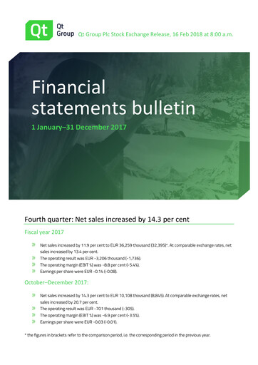 Thumbnail Qt Group
 Financial Statement 2017