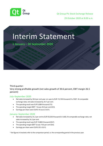 Miniature Qt Group
 Rapport trimestriel 2020-q3