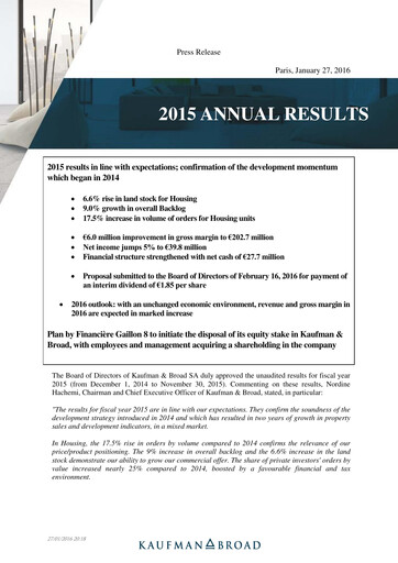 Thumbnail Kaufman & Broad Financial Report 2015