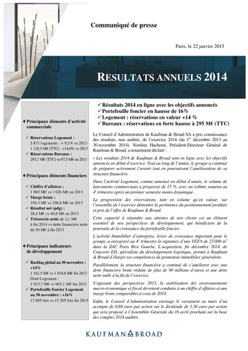 Thumbnail Kaufman & Broad Financial Report 2014