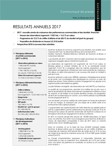 Thumbnail Kaufman & Broad Financial Report 2017