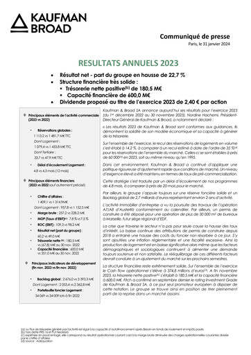 Thumbnail Kaufman & Broad Financial Report 2023