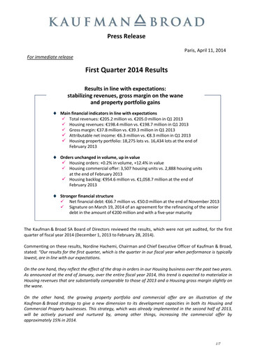 Thumbnail Kaufman & Broad Quarterly Report 2014-q1