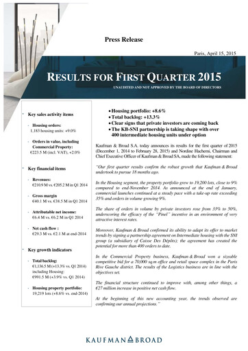 Thumbnail Kaufman & Broad Quarterly Report 2015-q1
