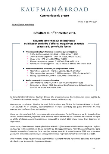 Thumbnail Kaufman & Broad Quarterly Report 2014-q1