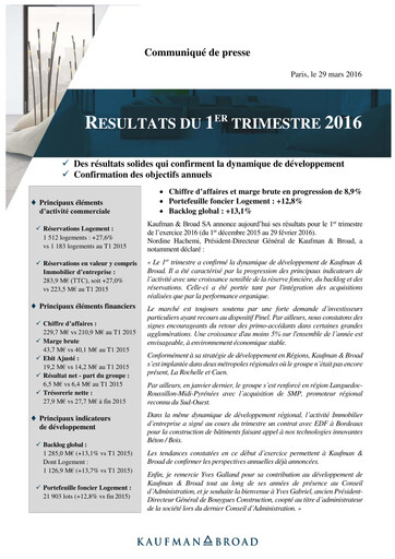 Thumbnail Kaufman & Broad Quarterly Report 2016-q1