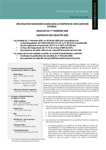 Thumbnail Kaufman & Broad Quarterly Report 2020-q1