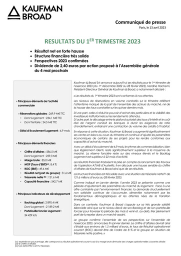 Thumbnail Kaufman & Broad Quarterly Report 2023-q1