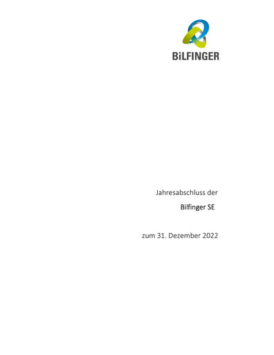 Thumbnail Bilfinger Financial Statement 2022