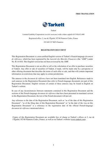 Thumbnail Tarkett Universal Registration Document 2013
