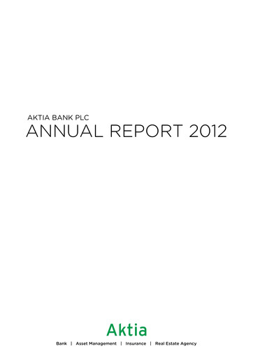 Thumbnail Aktia Bank
 Annual Report 2012