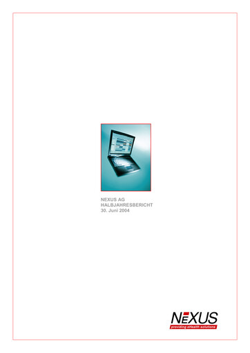 Miniature Nexus AG Rapport semestriel 2004-h1