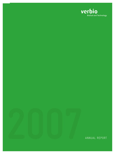 Thumbnail Verbio Annual Report 2007