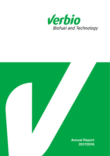 Thumbnail Verbio Annual Report 2017-2018