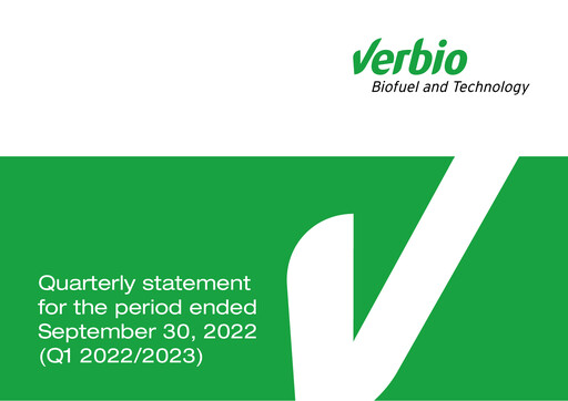 Thumbnail Verbio Quarterly Report 2022-2023-q1