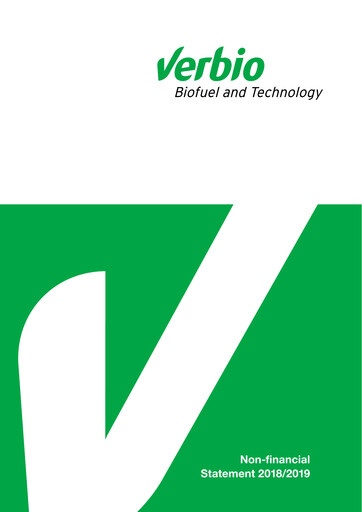 Thumbnail Verbio Sustainability Report 2018-2019