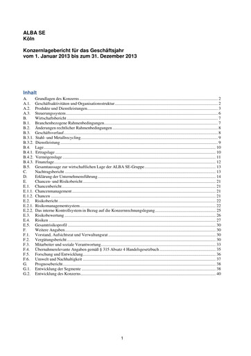 Thumbnail ALBA SE Financial Report 2013