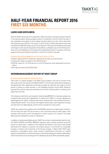 Thumbnail TAKKT AG Financial Report 2016-h1