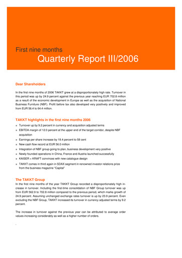 Thumbnail TAKKT AG Quarterly Report 2006-q3