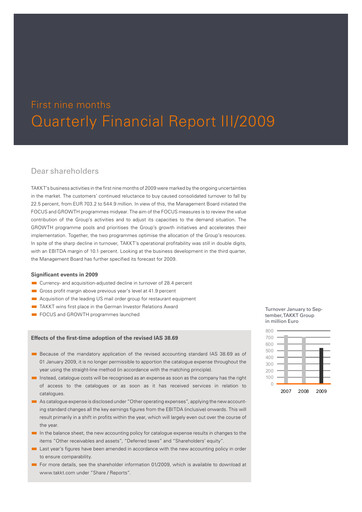 Thumbnail TAKKT AG Quarterly Report 2009-q3