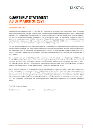 Thumbnail TAKKT AG Quarterly Report 2021-q1