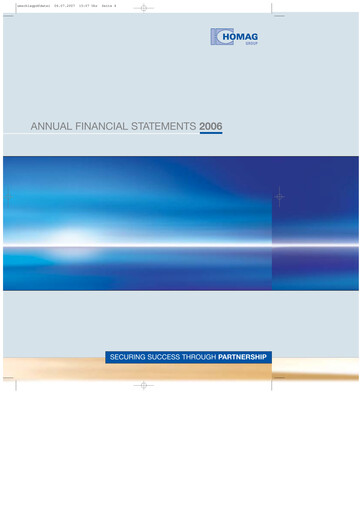 Thumbnail HOMAG Group Financial Statement 2006