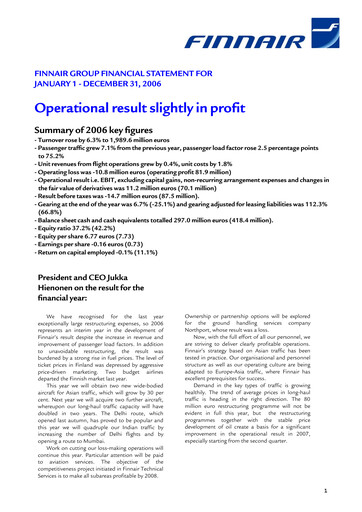 Thumbnail Finnair
 Financial Statement 2006