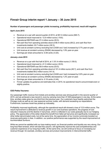 Thumbnail Finnair
 Financial Statement 2015-h1