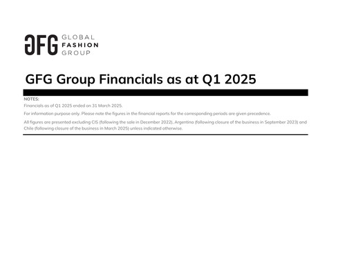 Thumbnail Global Fashion Group Quarterly Report 2025-q1