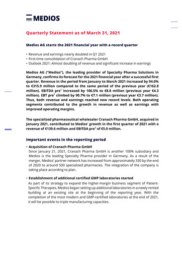 Thumbnail Medios AG  Quarterly Report 2021-q1