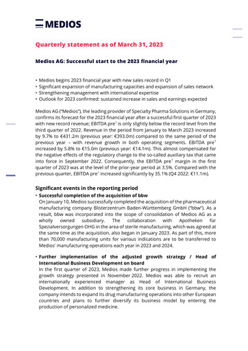 Thumbnail Medios AG  Quarterly Report 2023-q1