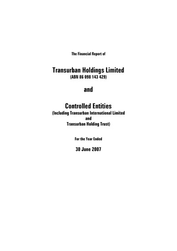 Thumbnail Transurban Annual Report 2007