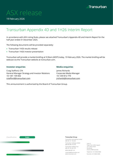 Vorschaubild Transurban Finanzmitteilung 2026-h1