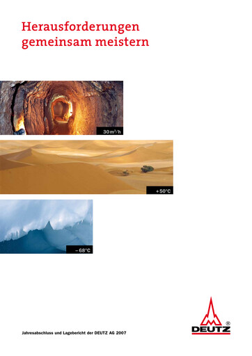 Miniature DEUTZ Bilan financier 2007