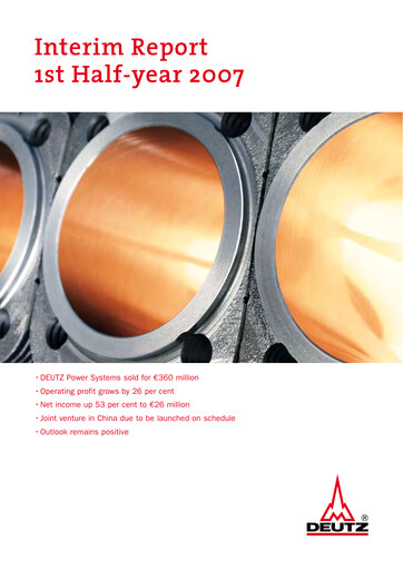 Miniature DEUTZ Rapport semestriel 2007-h1