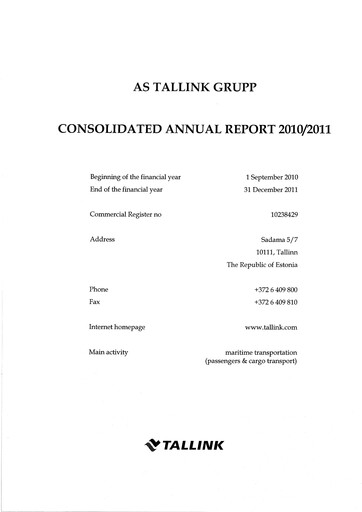 Thumbnail Tallink Grupp Annual Report 2011