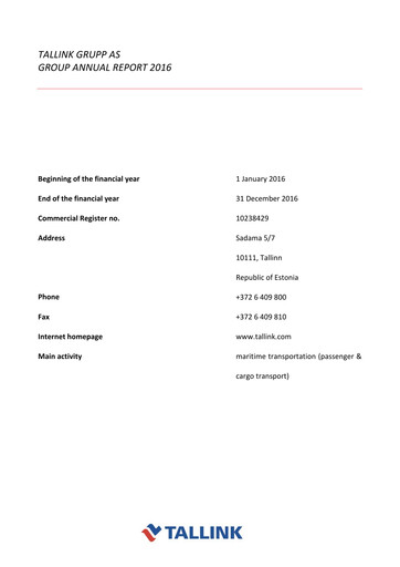 Thumbnail Tallink Grupp Annual Report 2016