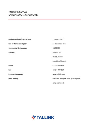 Thumbnail Tallink Grupp Annual Report 2017