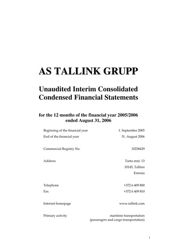 Thumbnail Tallink Grupp Financial Statement 2006