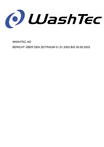 Miniature WashTec AG Rapport semestriel 2003-h1